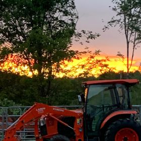 Sunset over the farm